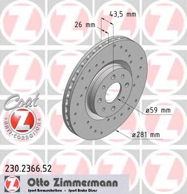 ZIMMERMANN 230236652 -  Тормозной диск