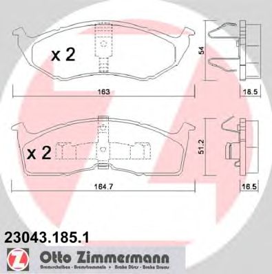 ZIMMERMANN 230431851 -  Комплект тормозных колодок, дисковый тормоз