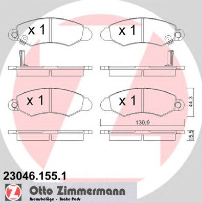 ZIMMERMANN 230461551 -  Комплект тормозных колодок, дисковый тормоз