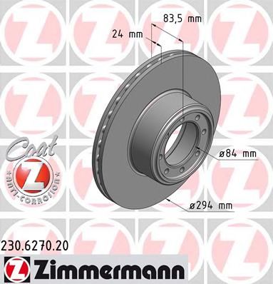 ZIMMERMANN 230627020 -  Тормозной диск