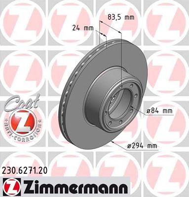ZIMMERMANN 230627120 -  Тормозной диск
