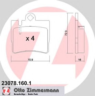 ZIMMERMANN 230781601 -  Комплект тормозных колодок, дисковый тормоз