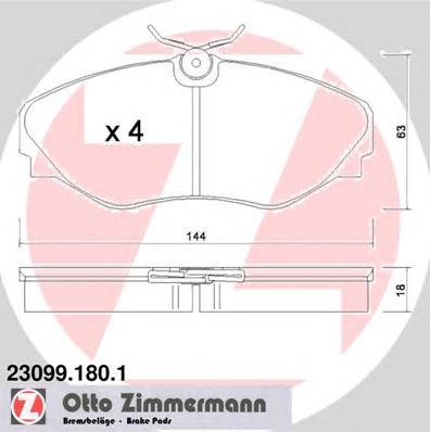 ZIMMERMANN 230991801 -  Комплект тормозных колодок, дисковый тормоз