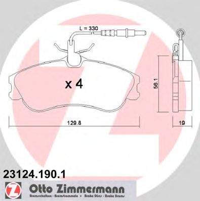 ZIMMERMANN 231241901 -  Комплект тормозных колодок, дисковый тормоз