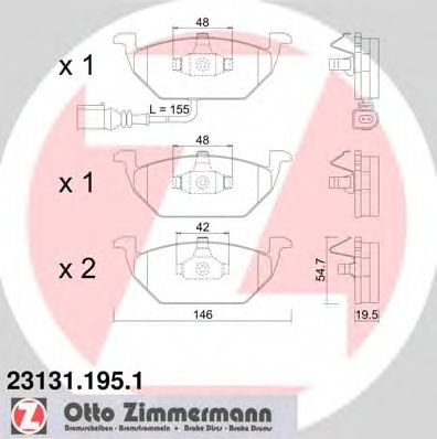 ZIMMERMANN 231311951 -  Комплект тормозных колодок, дисковый тормоз