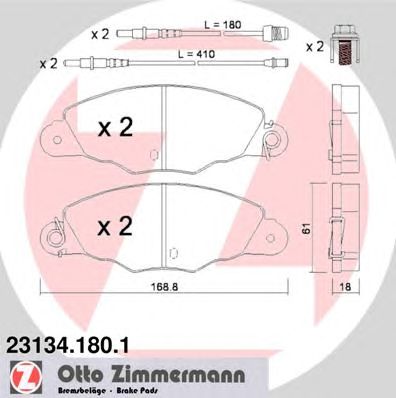 ZIMMERMANN 231341801 -  Комплект тормозных колодок, дисковый тормоз