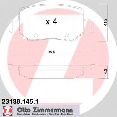 ZIMMERMANN 231381451 -  Комплект тормозных колодок, дисковый тормоз
