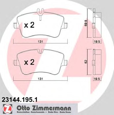 ZIMMERMANN 231441951 -  Комплект тормозных колодок, дисковый тормоз