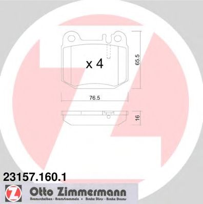 ZIMMERMANN 231571601 -  Комплект тормозных колодок, дисковый тормоз