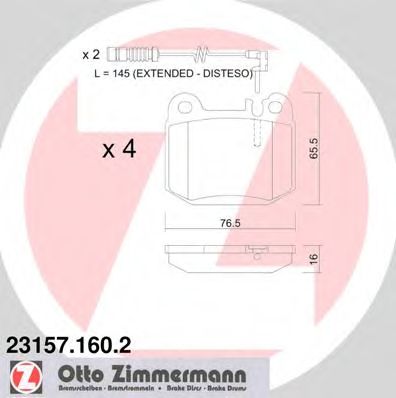 ZIMMERMANN 231571602 -  Колодки тормозные дисковые задниеие комплект