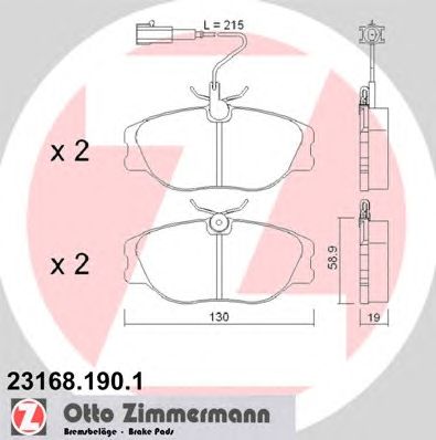 ZIMMERMANN 231681901 -  Комплект тормозных колодок, дисковый тормоз