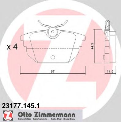 ZIMMERMANN 231771451 -  Комплект тормозных колодок, дисковый тормоз