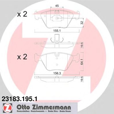 ZIMMERMANN 231831951 -  Комплект тормозных колодок, дисковый тормоз