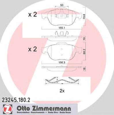 ZIMMERMANN 232451802 -  Комплект тормозных колодок, дисковый тормоз