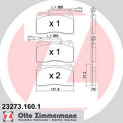 ZIMMERMANN 232731601 -  Комплект тормозных колодок, дисковый тормоз