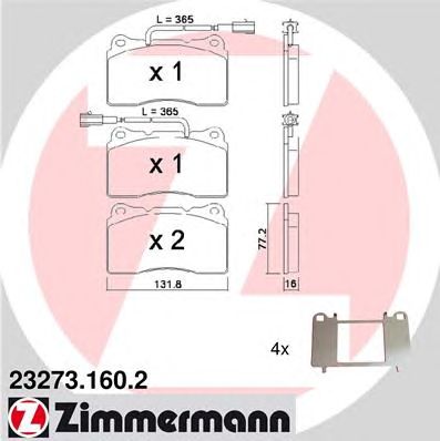 ZIMMERMANN 232731602 -  Комплект тормозных колодок, дисковый тормоз