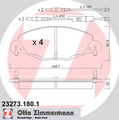 ZIMMERMANN 232731801 -  Комплект тормозных колодок, дисковый тормоз