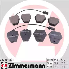 ZIMMERMANN 232801801 -  Комплект тормозных колодок, дисковый тормоз
