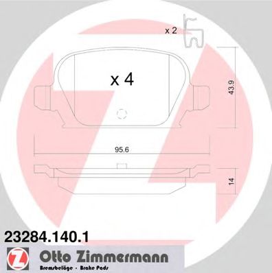 ZIMMERMANN 232841401 -  Комплект тормозных колодок, дисковый тормоз