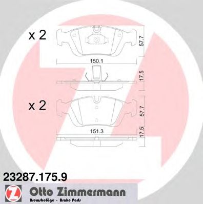 ZIMMERMANN 232871759 -  Комплект тормозных колодок, дисковый тормоз