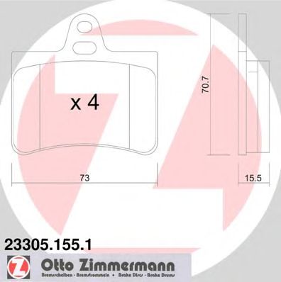 ZIMMERMANN 233051551 -  Комплект тормозных колодок, дисковый тормоз