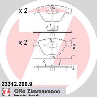 ZIMMERMANN 233122009 -  Комплект тормозных колодок, дисковый тормоз