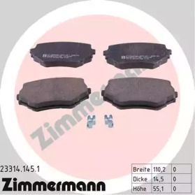 ZIMMERMANN 233141451 -  Комплект тормозных колодок, дисковый тормоз
