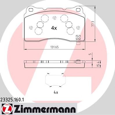 ZIMMERMANN 233251601 -  КОЛОДКИ ТОРМ. ПЕР. OPEL ASTRA GTC J 2.0 04.2012 ,
