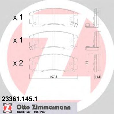 ZIMMERMANN 233611451 -  Комплект тормозных колодок, дисковый тормоз