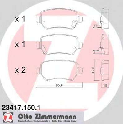 ZIMMERMANN 234171501 -  Комплект тормозных колодок, дисковый тормоз