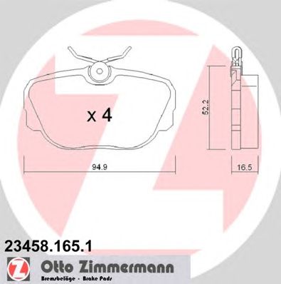 ZIMMERMANN 234581651 -  Комплект тормозных колодок, дисковый тормоз