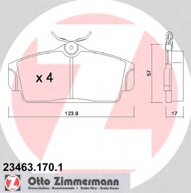 ZIMMERMANN 234631701 -  Комплект тормозных колодок, дисковый тормоз