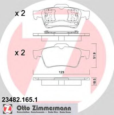 ZIMMERMANN 234821651 -  Комплект тормозных колодок, дисковый тормоз