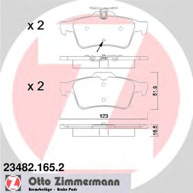 ZIMMERMANN 234821652 -  Комплект тормозных колодок, дисковый тормоз