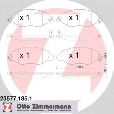 ZIMMERMANN 235771851 -  Комплект тормозных колодок, дисковый тормоз