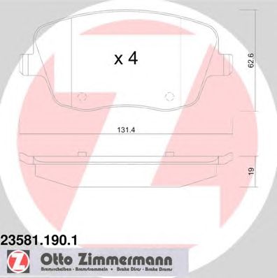 ZIMMERMANN 235811901 -  Комплект тормозных колодок, дисковый тормоз