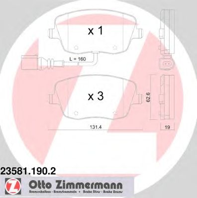 ZIMMERMANN 235811902 -  Колодки тормозные дисковые передние комплект