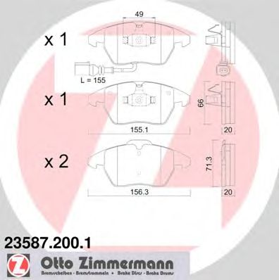 ZIMMERMANN 235872001 -  Комплект тормозных колодок, дисковый тормоз