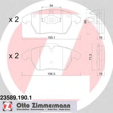 ZIMMERMANN 235891901 -  Комплект тормозных колодок, дисковый тормоз