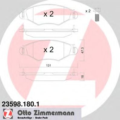 ZIMMERMANN 235981801 -  Комплект тормозных колодок, дисковый тормоз