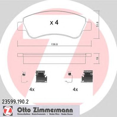 ZIMMERMANN 235991902 -  Комплект тормозных колодок, дисковый тормоз