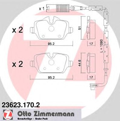 ZIMMERMANN 236231702 -  Комплект тормозных колодок, дисковый тормоз