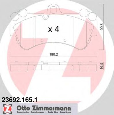 ZIMMERMANN 236921651 -  Комплект тормозных колодок, дисковый тормоз