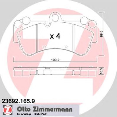 ZIMMERMANN 236921659 -  Комплект тормозных колодок, дисковый тормоз