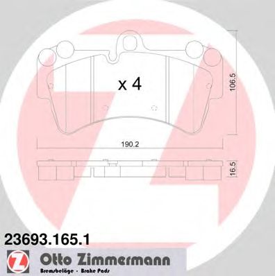ZIMMERMANN 236931651 -  Колодки тормозные дисковые передние комплект