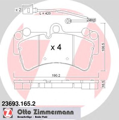 ZIMMERMANN 236931652 -  Комплект тормозных колодок, дисковый тормоз