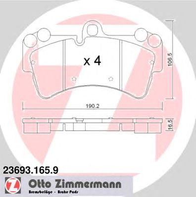 ZIMMERMANN 236931659 -  Комплект тормозных колодок, дисковый тормоз