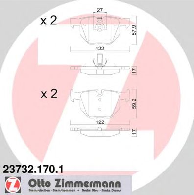 ZIMMERMANN 237321701 -  Комплект тормозных колодок, дисковый тормоз