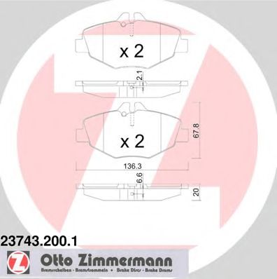 ZIMMERMANN 237432001 -  Комплект тормозных колодок, дисковый тормоз