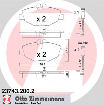 ZIMMERMANN 237432002 -  Комплект тормозных колодок, дисковый тормоз